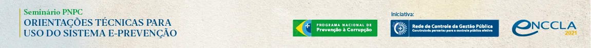 Banner do seminário PNPC a respeito das orientações técnicas para uso do sistema e-prevenção