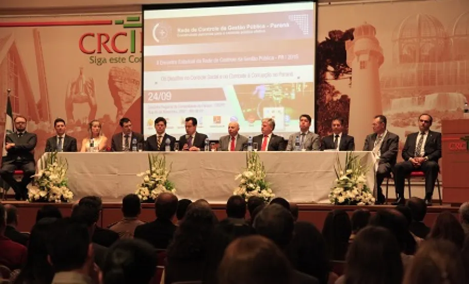Autoridades - destaque II Encontro Estadual da Rede de Controle da Gestão Pública - PR